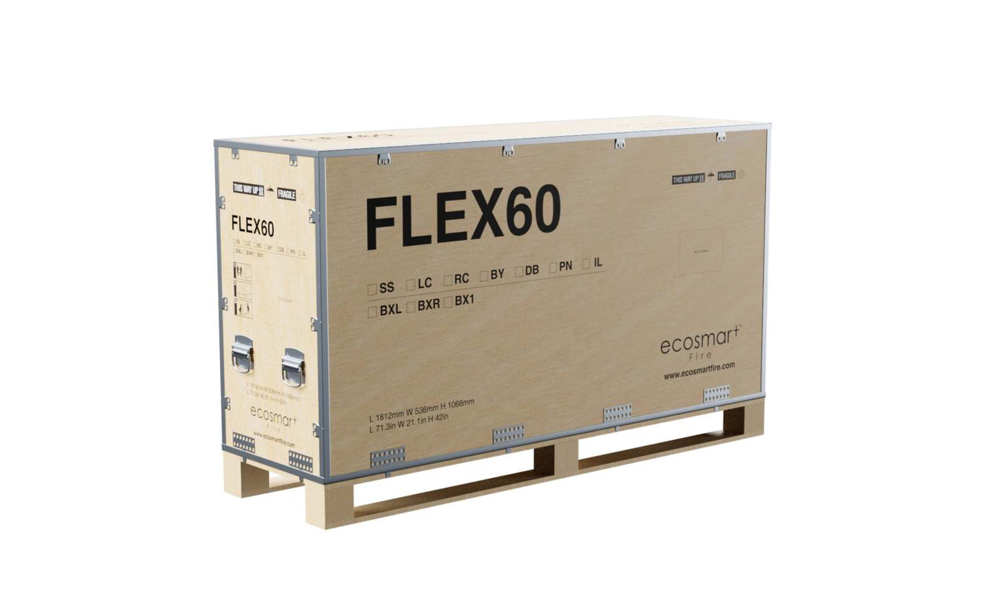 EcoSmart - Flex Fireplace 60SS.BXR - Single Sided - Black