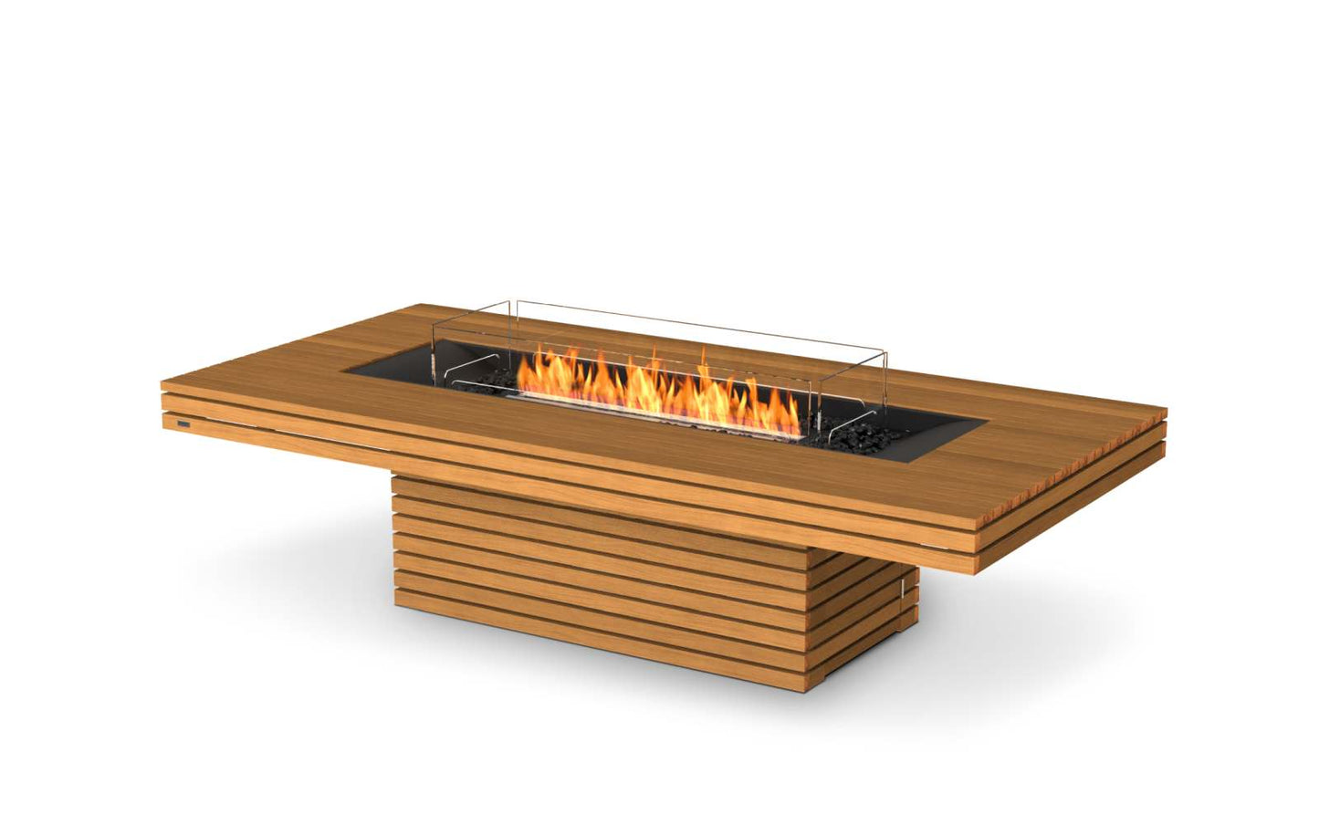 EcoSmart Fire - Gin 90 (Chat) - Fire Pit Table - Teak