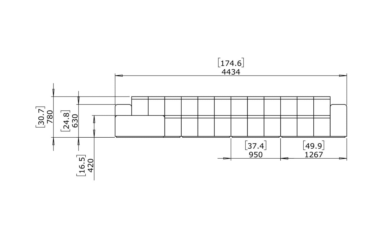 Connect Modular 5 Sofa Chaise - Indoor and Outdoor Modular Sofa