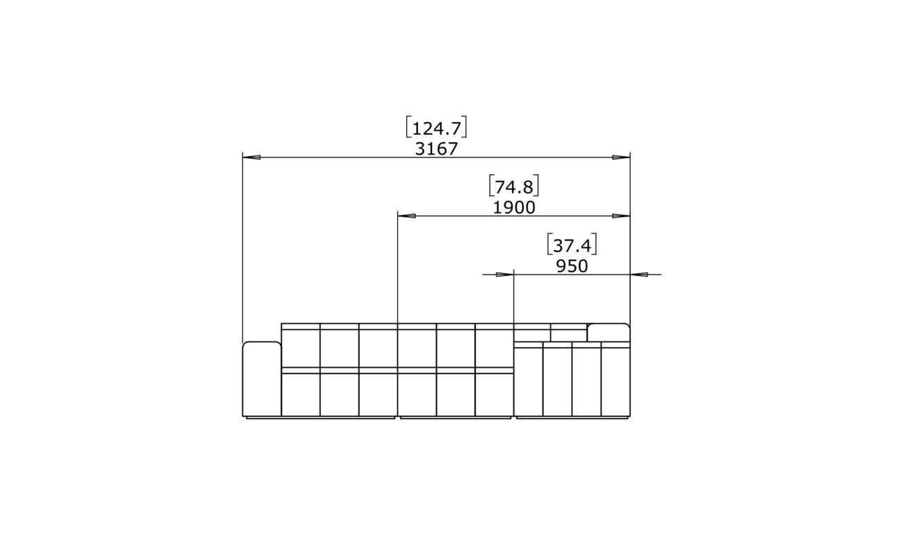 Connect Modular 7 U-Sofa Chaise Sectional - Indoor and Outdoor Modular Sofa