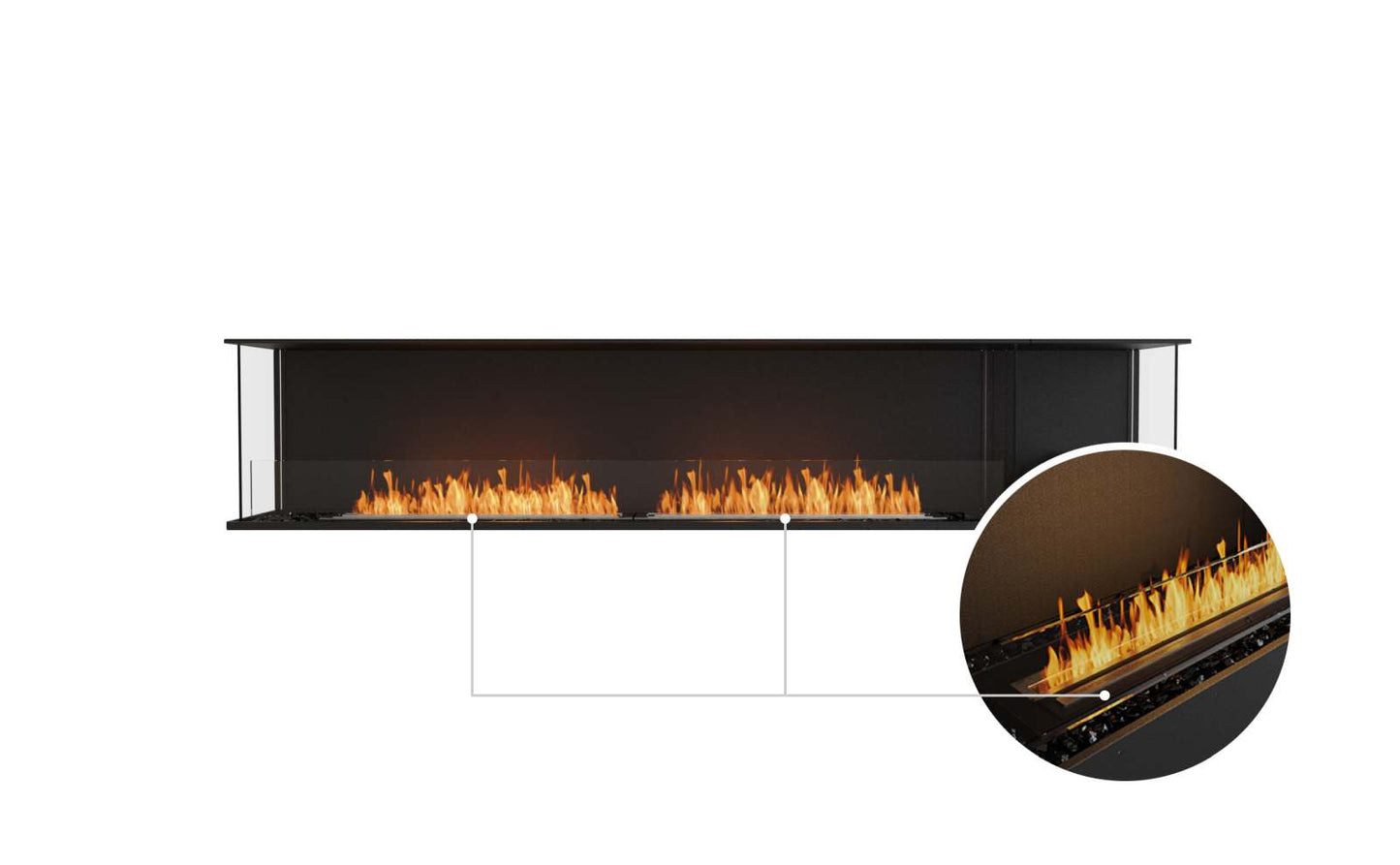 EcoSmart - Flex Fireplace 104BY.BXR - Bay - Black
