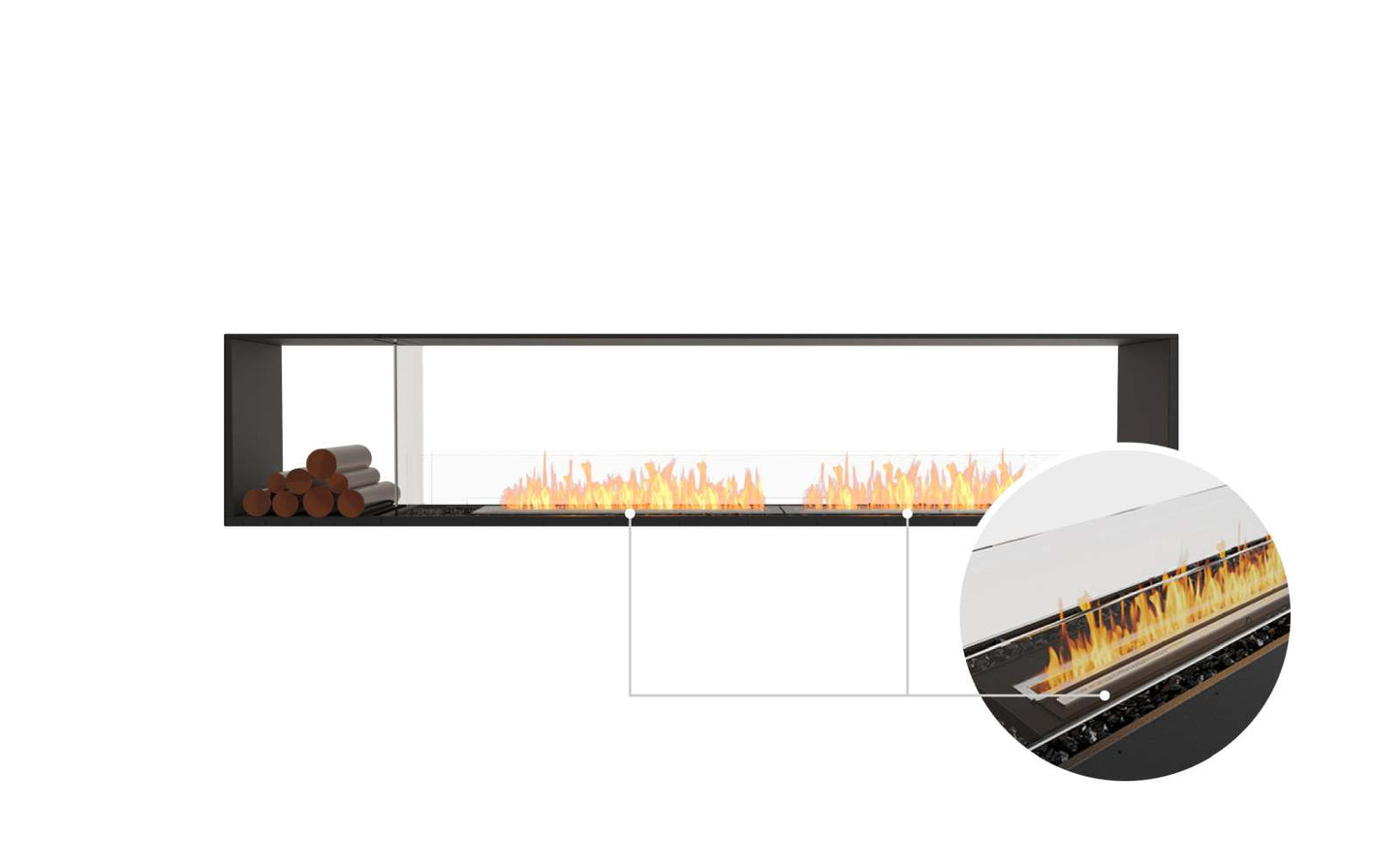 EcoSmart - Flex Fireplace 104DB.BX1 - Double Sided - Black