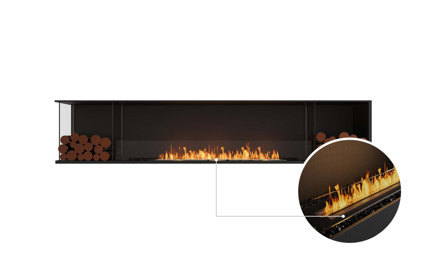 EcoSmart - Flex Fireplace 104LC.BX2 - Left Corner - Black
