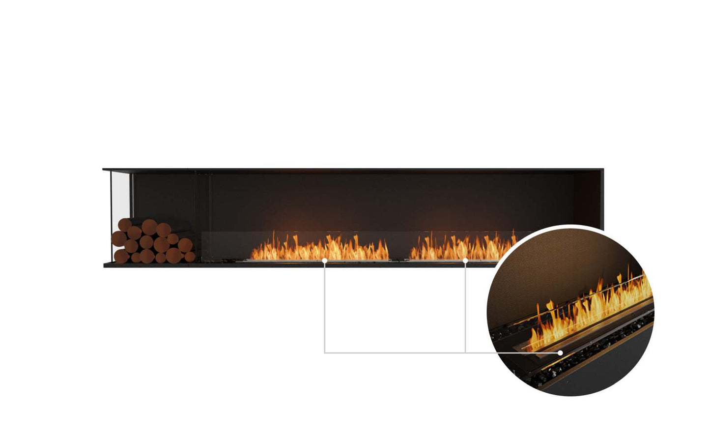 EcoSmart - Flex Fireplace 104LC.BXL - Left Corner - Black