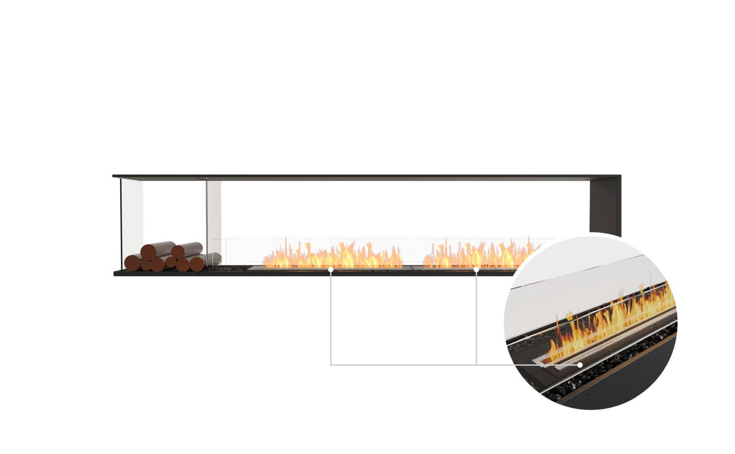 EcoSmart - Flex Fireplace 104PN.BXL - Peninsula - Black