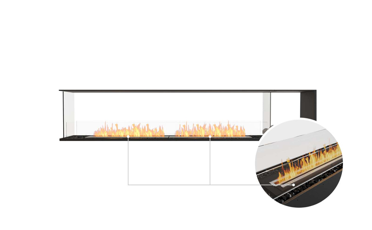 EcoSmart - Flex Fireplace 104PN.BXR - Peninsula - Black