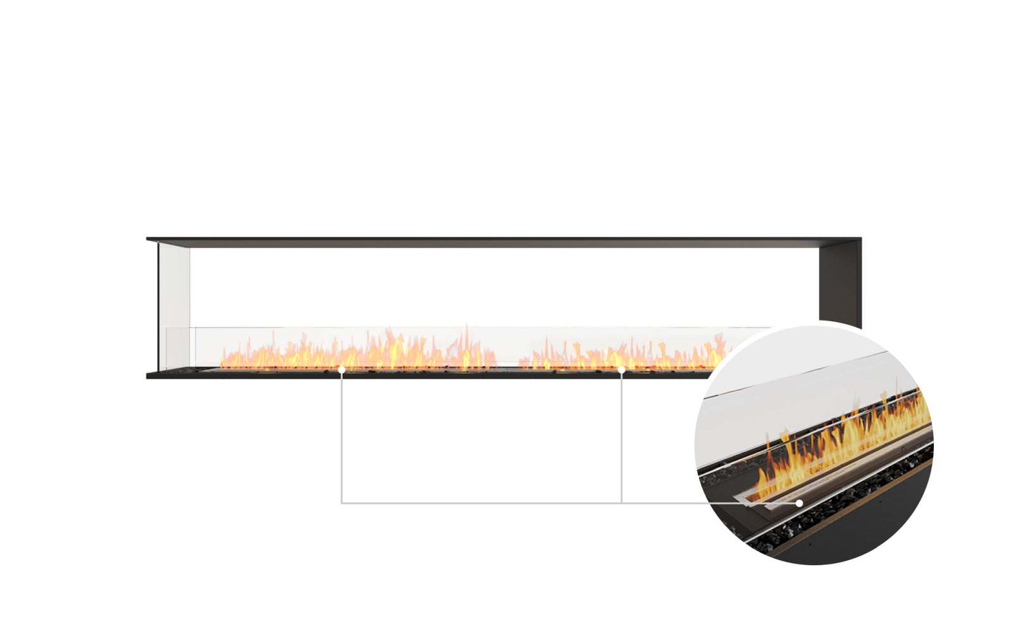 EcoSmart - Flex Fireplace 104PN - Peninsula - Black