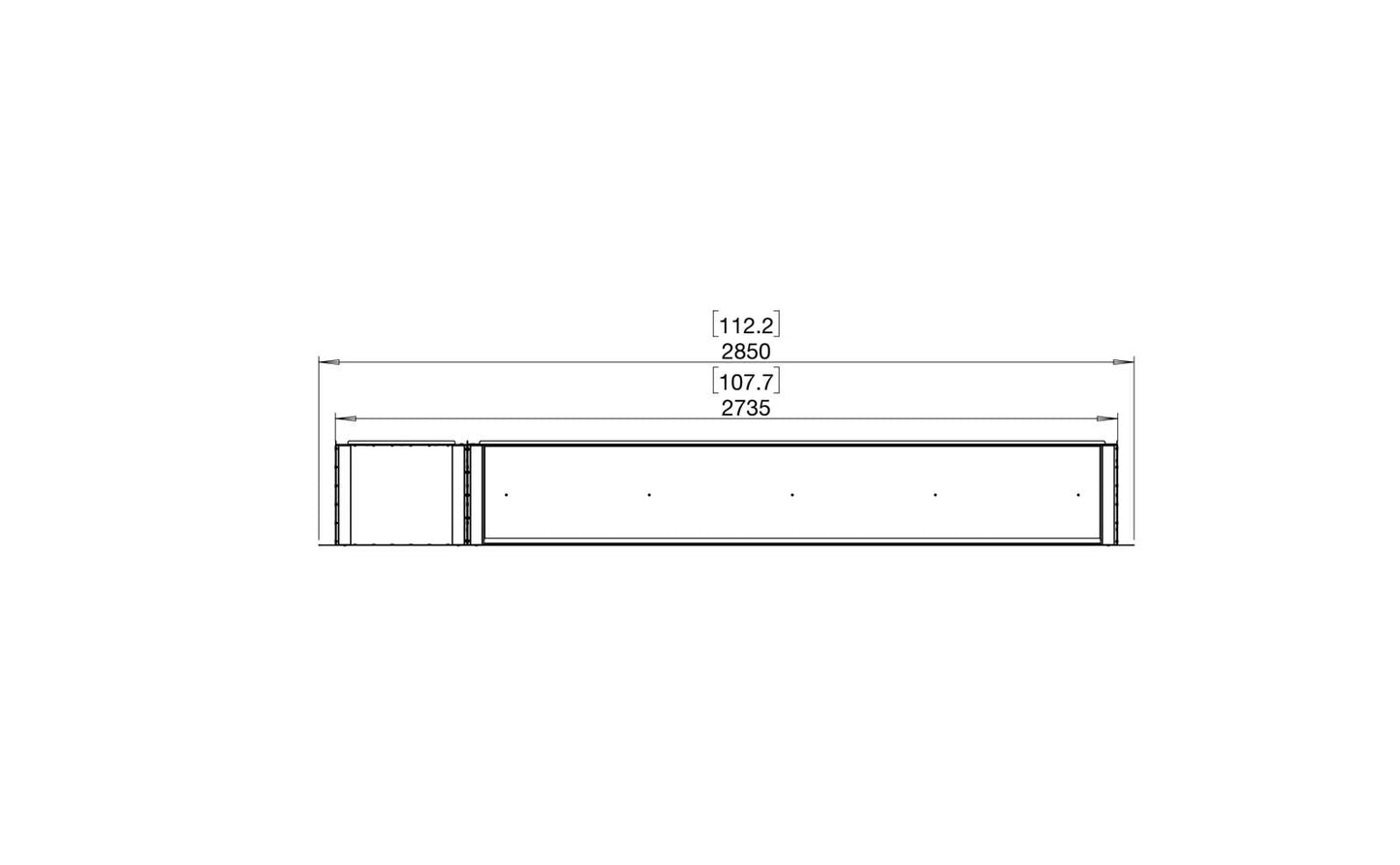 EcoSmart - Flex Fireplace 104SS.BXL - Single Sided - Black