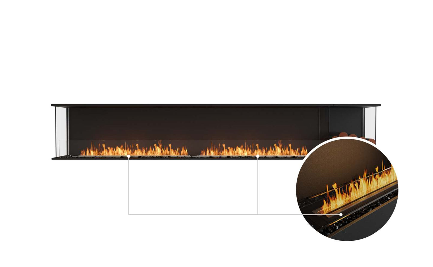 EcoSmart - Flex Fireplace 122BY.BXR - Bay - Black