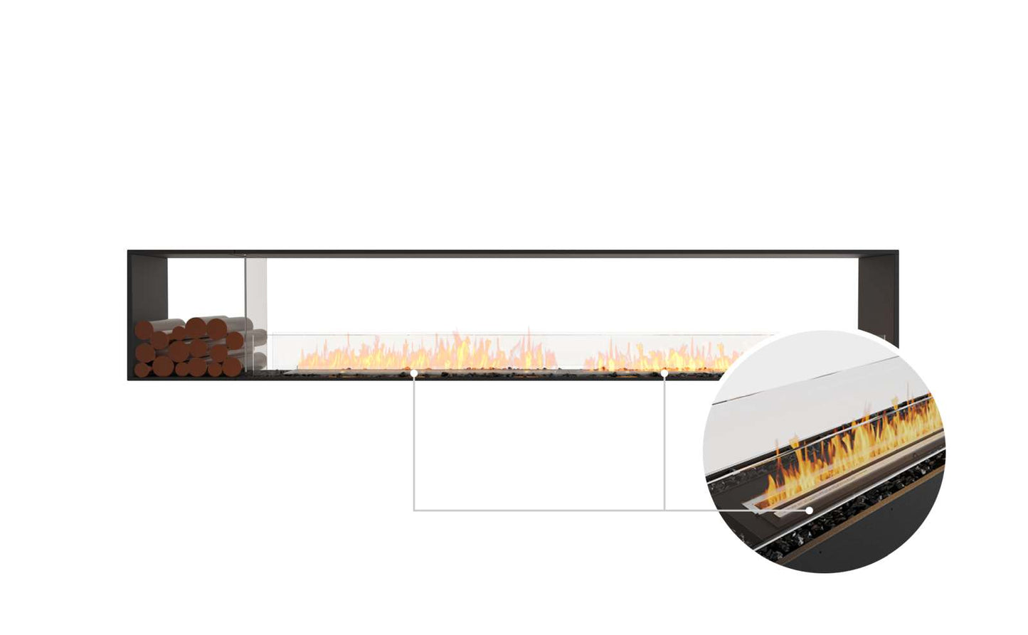 EcoSmart - Flex Fireplace 122DB.BX1 - Double Sided - Black