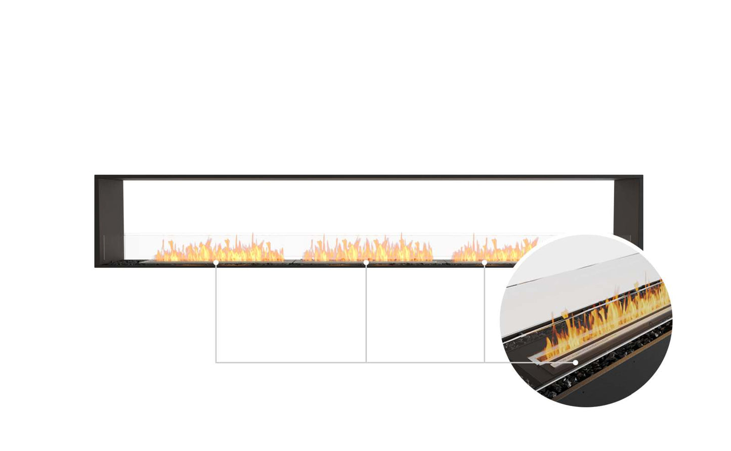 EcoSmart - Flex Fireplace 122DB - Double Sided - Black