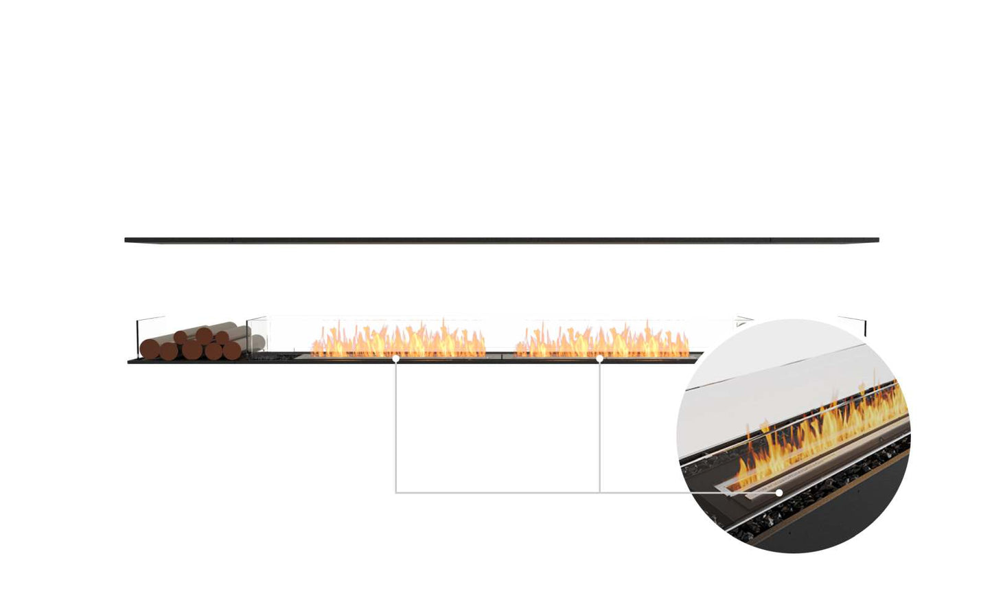 EcoSmart - Flex Fireplace 122IL.BX2 - Island - Black