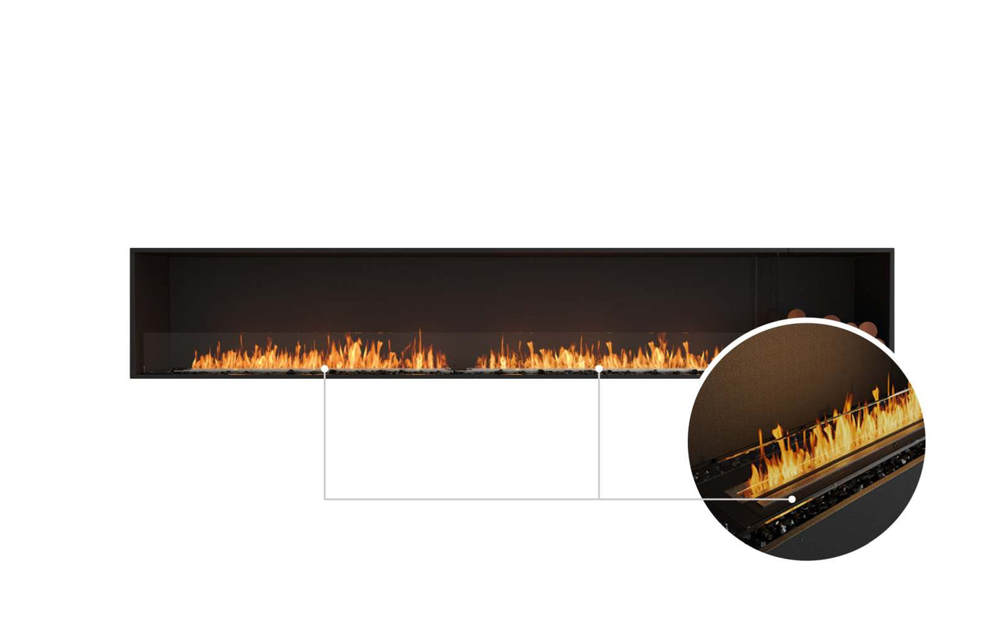 EcoSmart - Flex Fireplace 122SS.BXR - Single Sided - Black