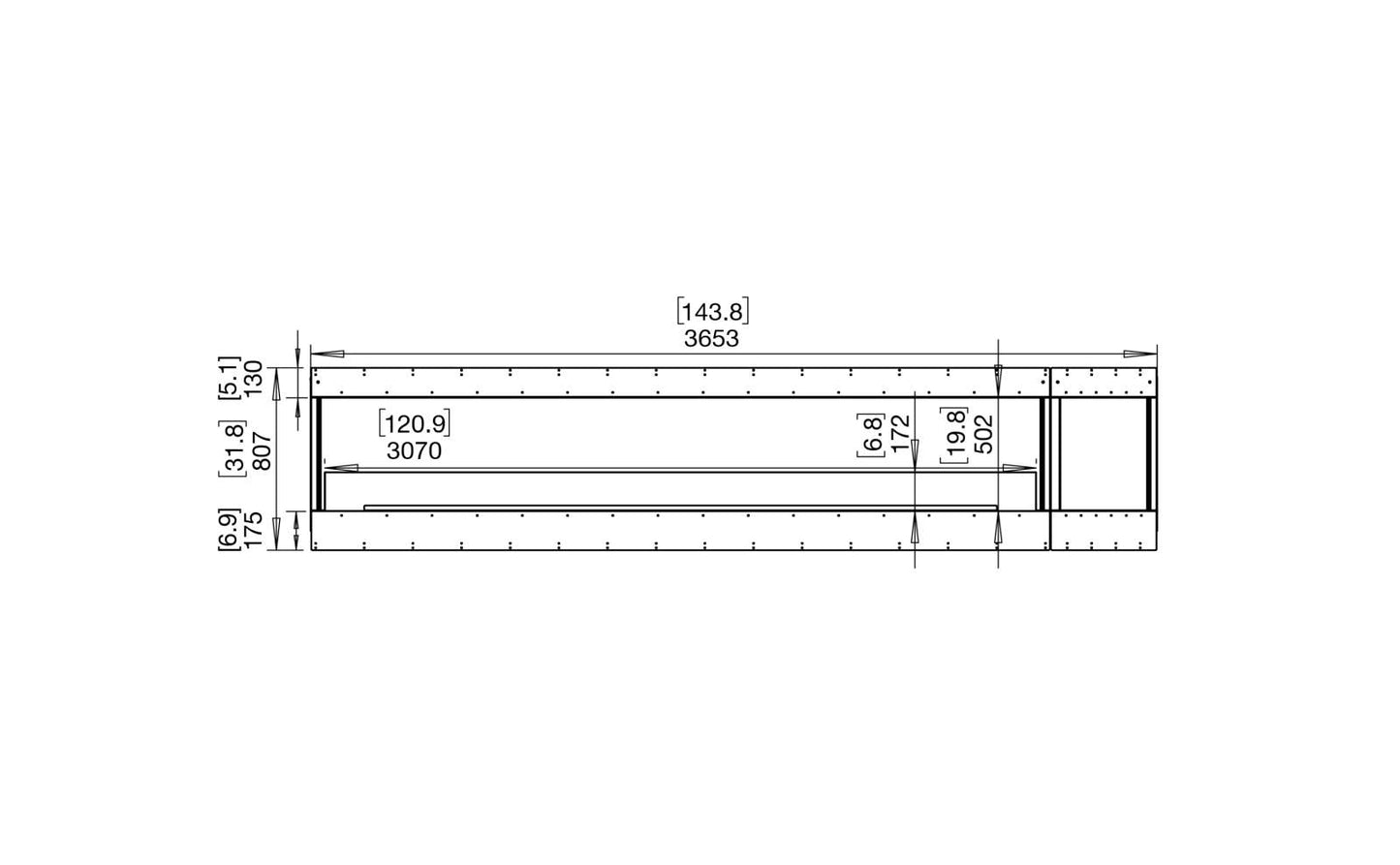 EcoSmart - Flex Fireplace 140BY.BXR - Bay - Black