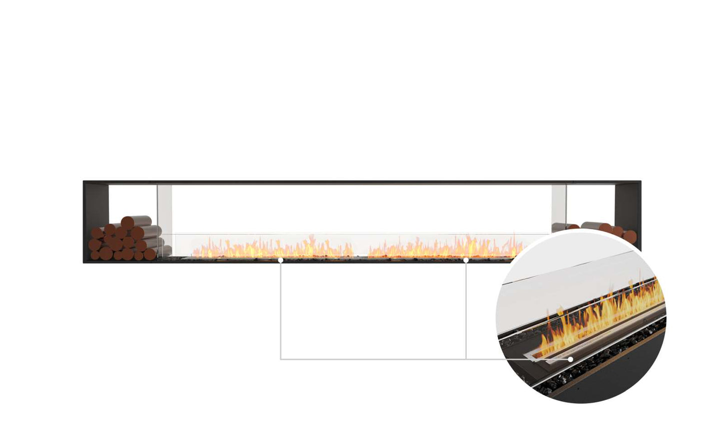 EcoSmart - Flex Fireplace 140DB.BX2 - Double Sided - Black