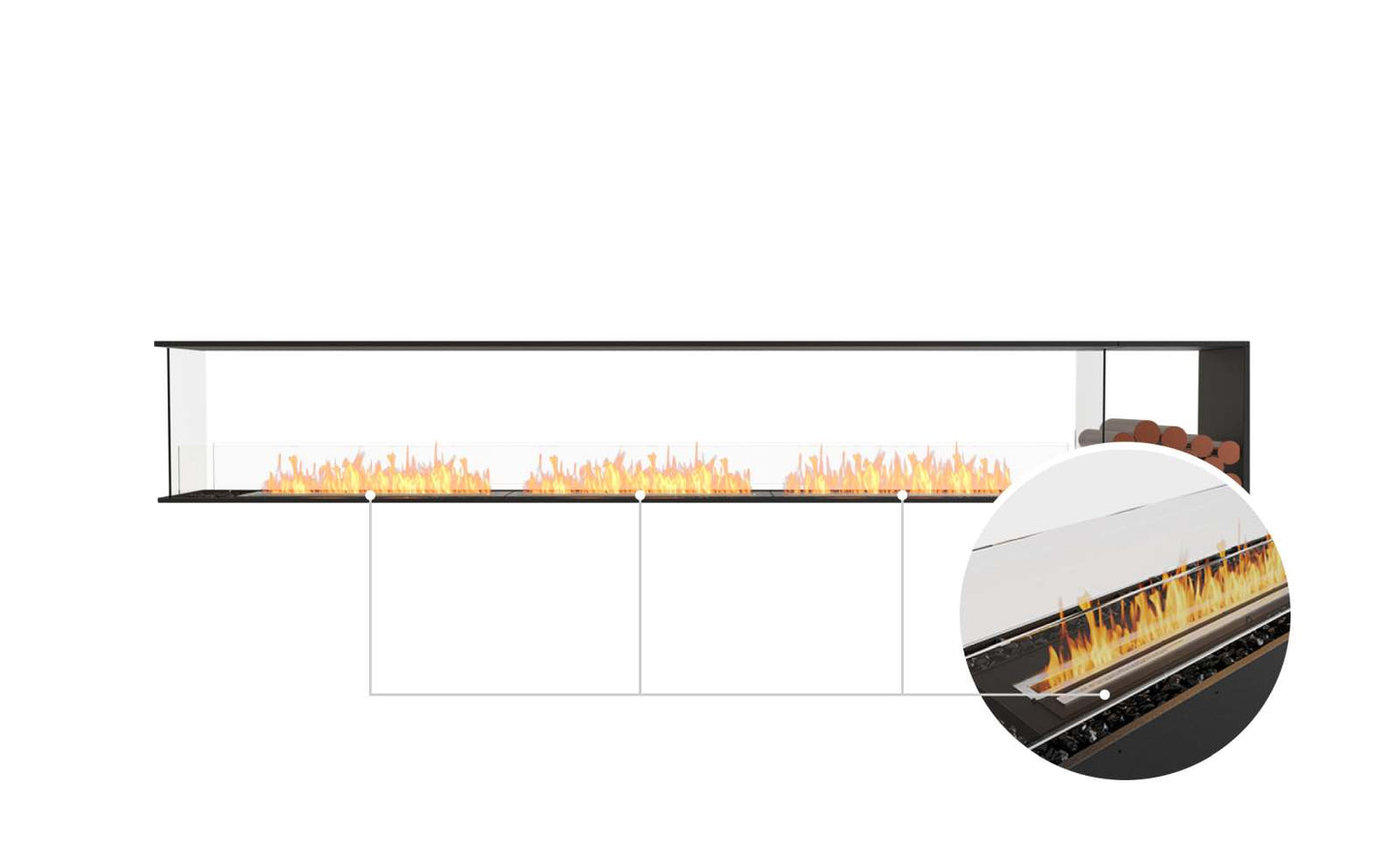 EcoSmart - Flex Fireplace 140PN.BXR - Peninsula - Black