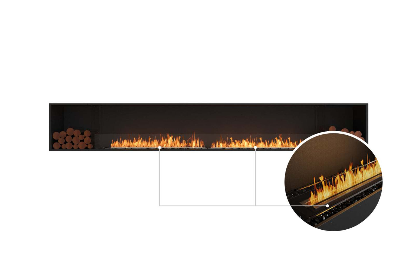 EcoSmart - Flex Fireplace 140SS.BX2 - Single Sided - Black