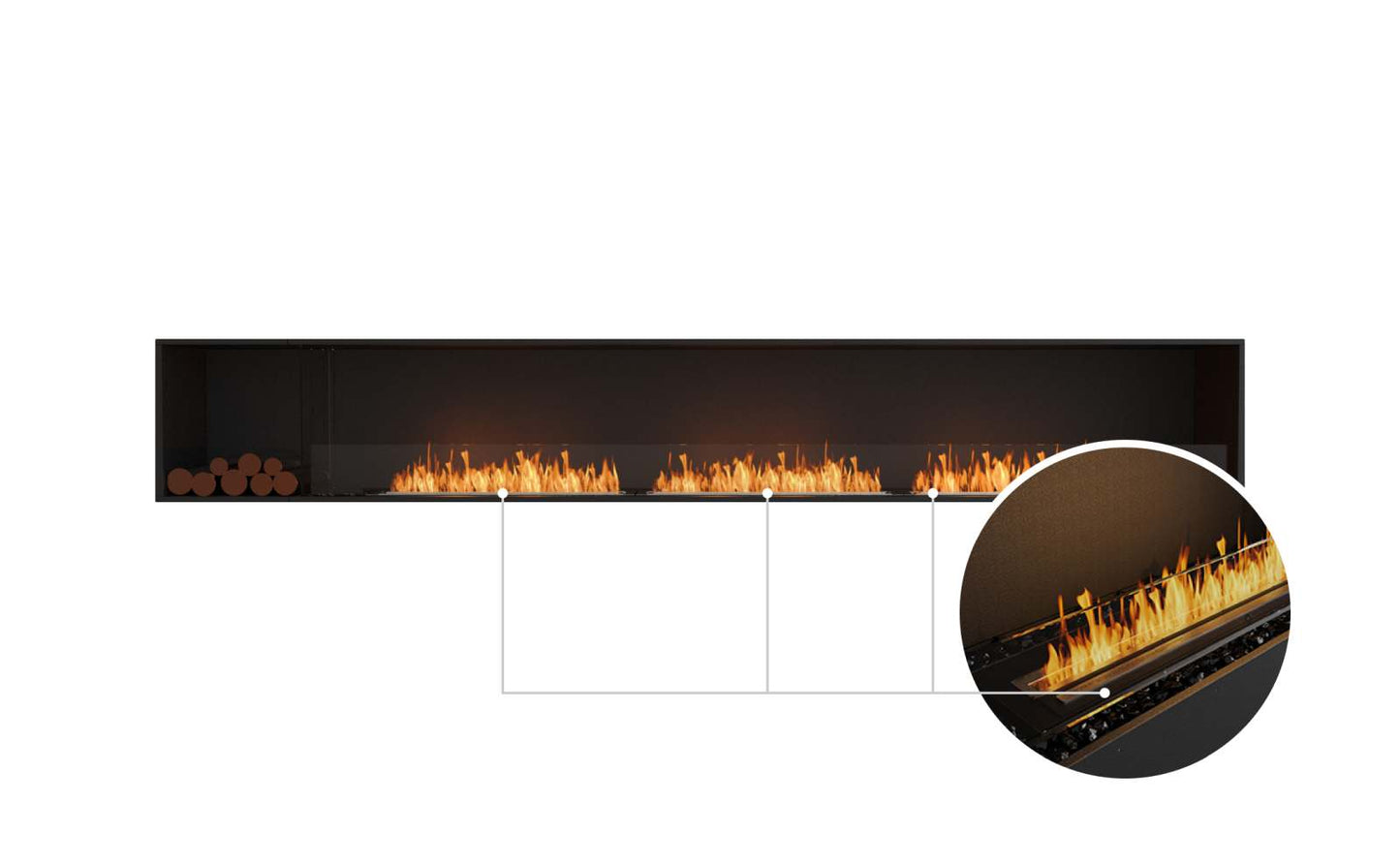 EcoSmart - Flex Fireplace 140SS.BXL - Single Sided - Black