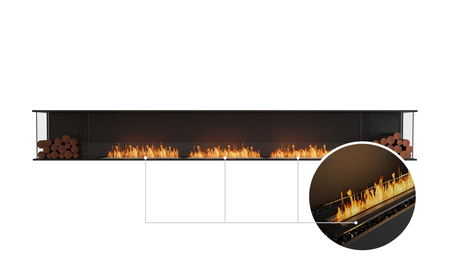 EcoSmart - Flex Fireplace 158BY.BX2 - Bay - Black