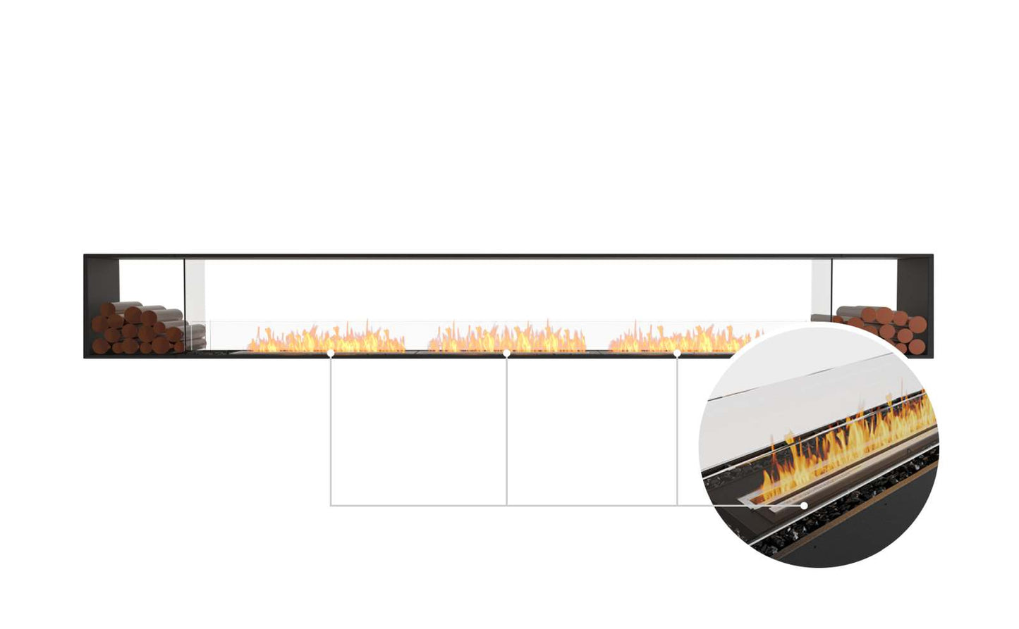 EcoSmart - Flex Fireplace 158DB.BX2 - Double Sided - Black