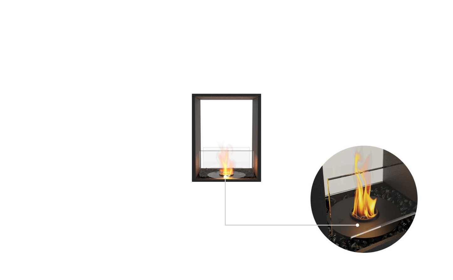 EcoSmart - Flex Fireplace 18DB - Double Sided - Black