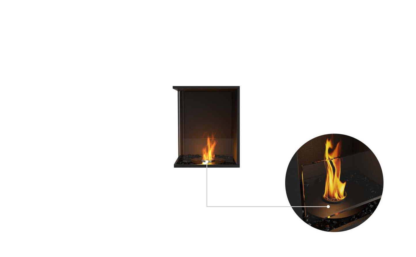 EcoSmart - Flex Fireplace 18LC - Left Corner - Black