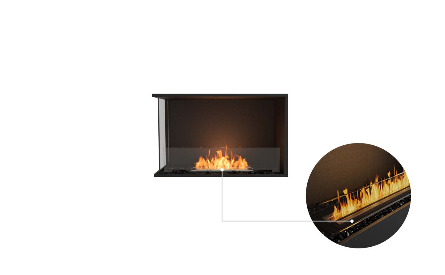 EcoSmart - Flex Fireplace 32LC - Left Corner - Black