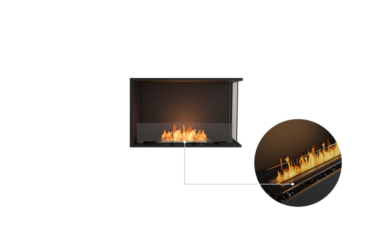 EcoSmart - Flex Fireplace 32RC - Right Corner - Black