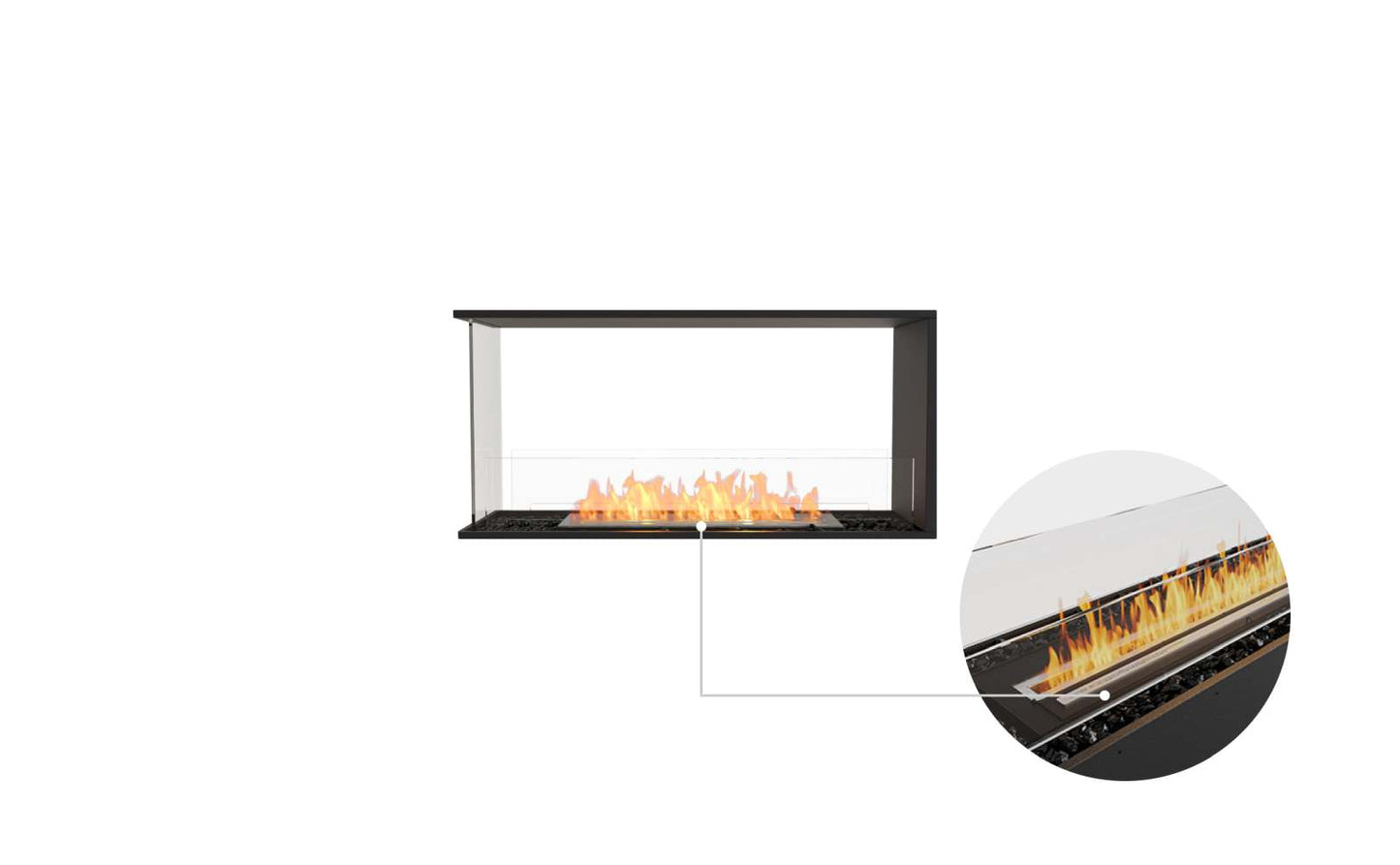 EcoSmart - Flex Fireplace 42PN - Peninsula - Black