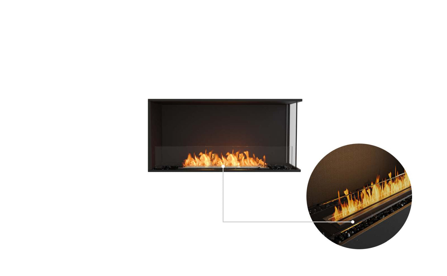 EcoSmart - Flex Fireplace 42RC - Right Corner - Black