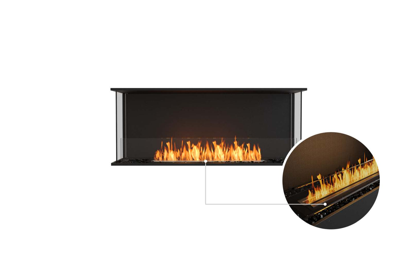 EcoSmart - Flex Fireplace 50BY - Bay - Black