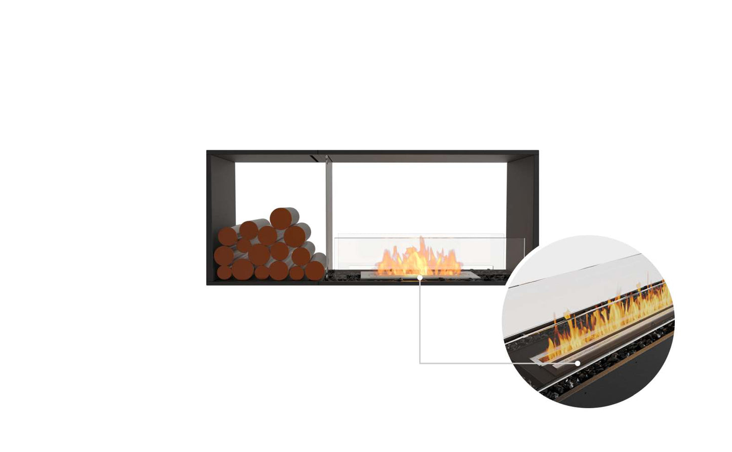 EcoSmart - Flex Fireplace 50DB.BX1 - Double Sided - Black