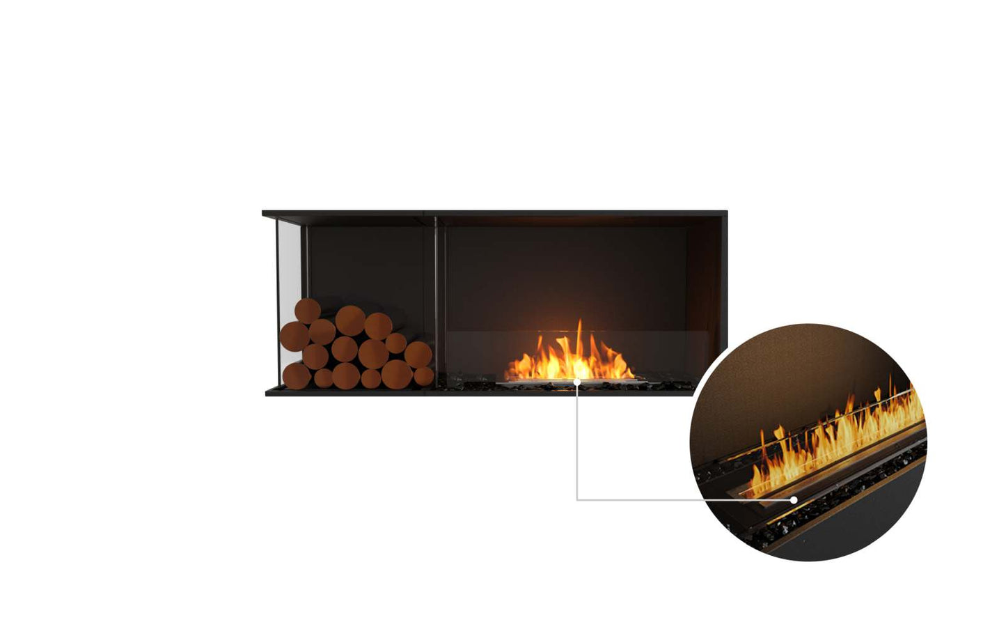 EcoSmart - Flex Fireplace 50LC.BXL - Left Corner - Black