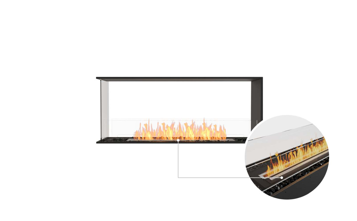 EcoSmart - Flex Fireplace 50PN - Peninsula - Black