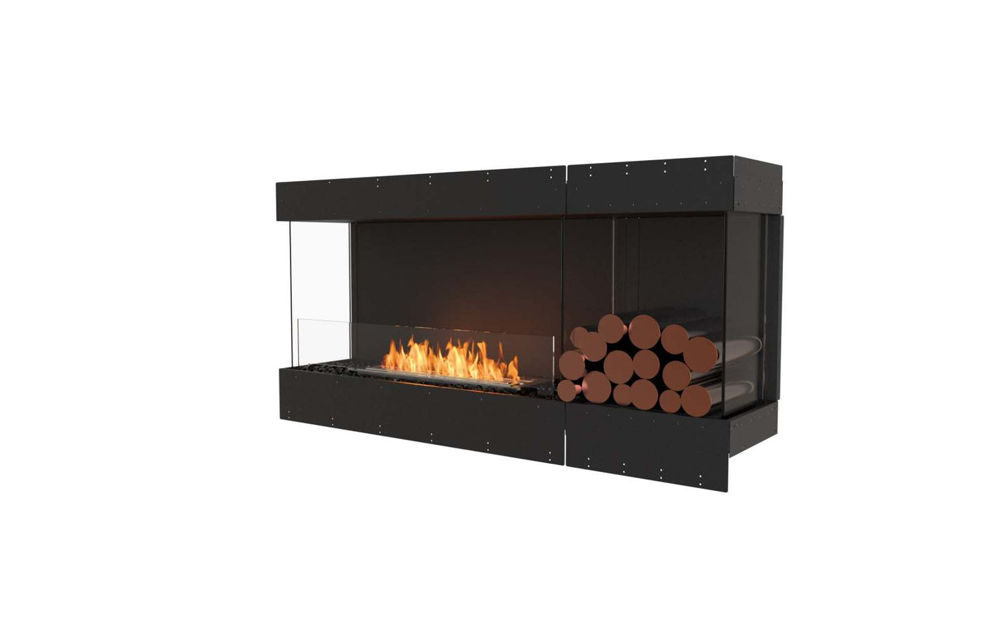 EcoSmart - Flex Fireplace 60BY.BXR - Bay - Black