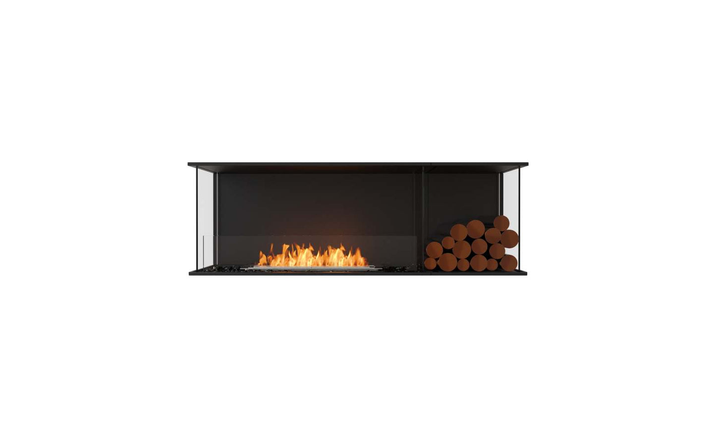 EcoSmart - Flex Fireplace 60BY.BXR - Bay - Black