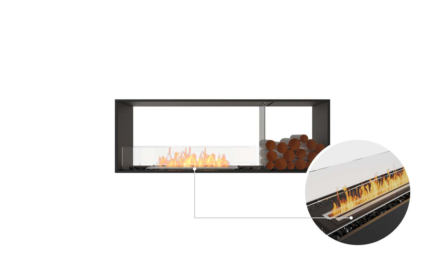 EcoSmart - Flex Fireplace 60DB.BX1 - Double Sided - Black