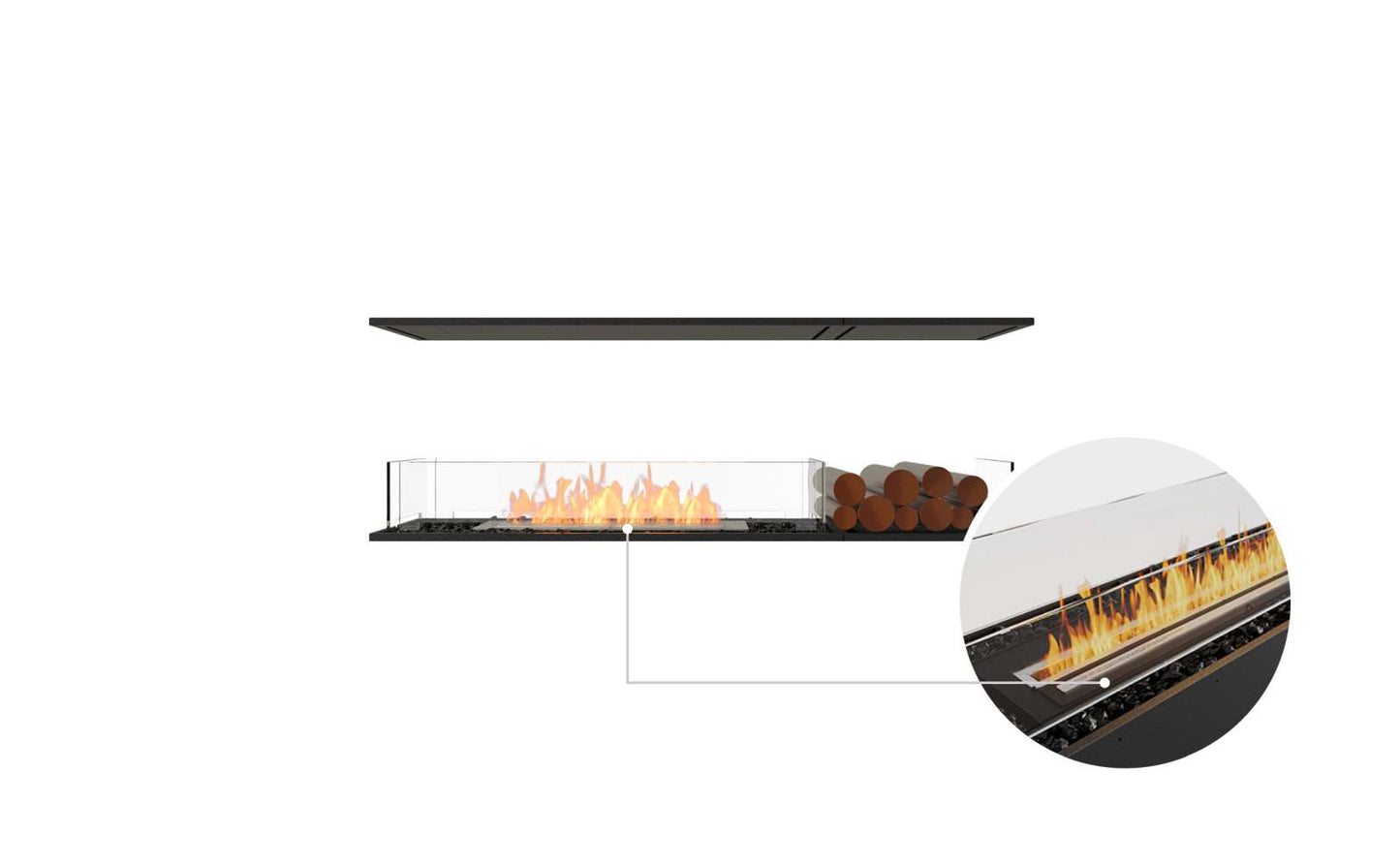 EcoSmart - Flex Fireplace 60IL.BX1 - Island - Black
