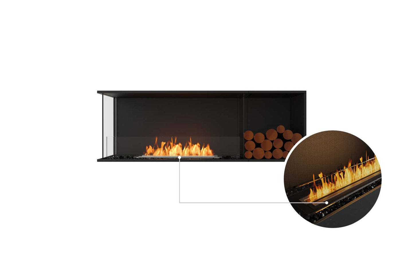 EcoSmart - Flex Fireplace 60LC.BXR - Left Corner - Black