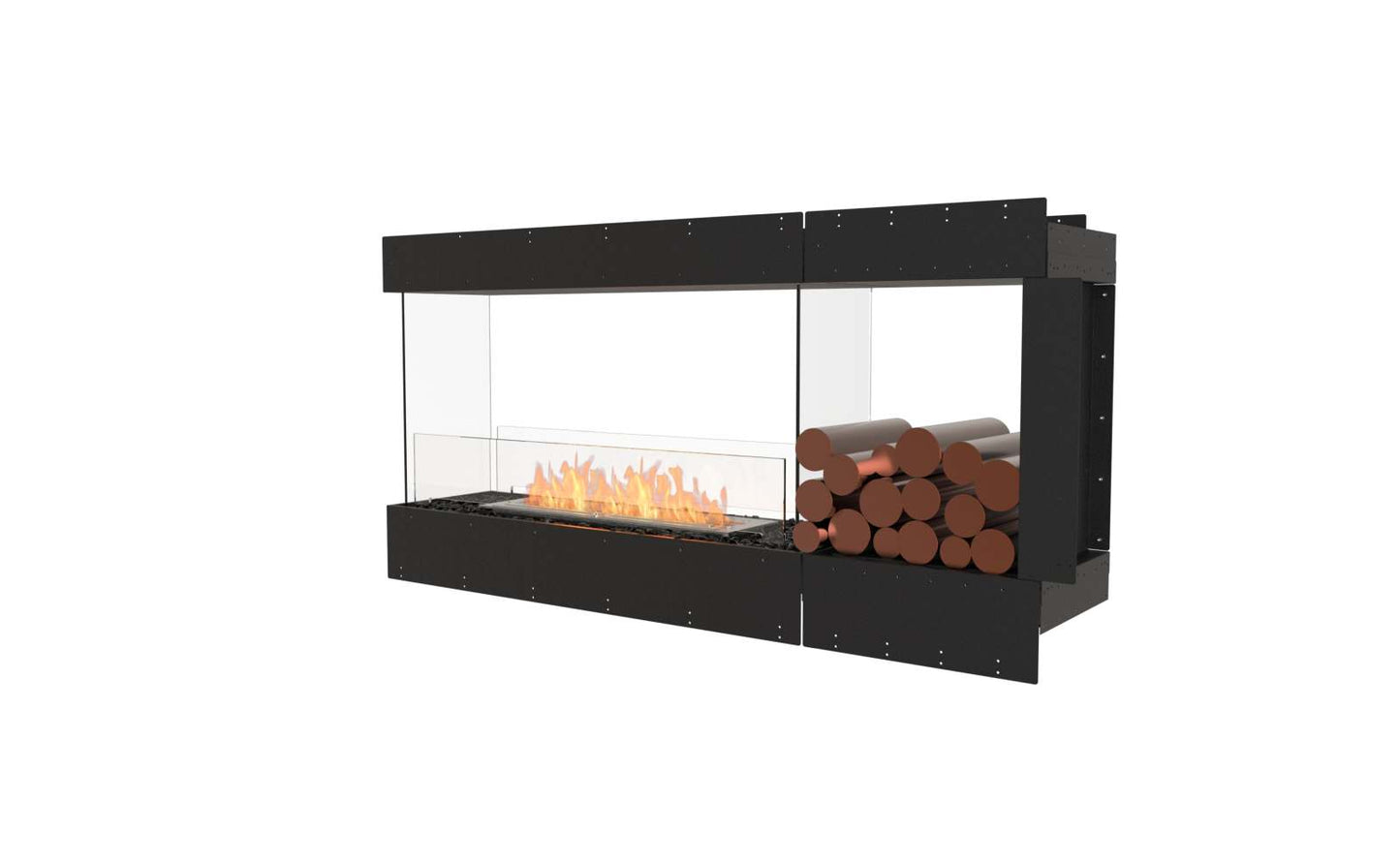 EcoSmart - Flex Fireplace 60PN.BXR - Peninsula - Black