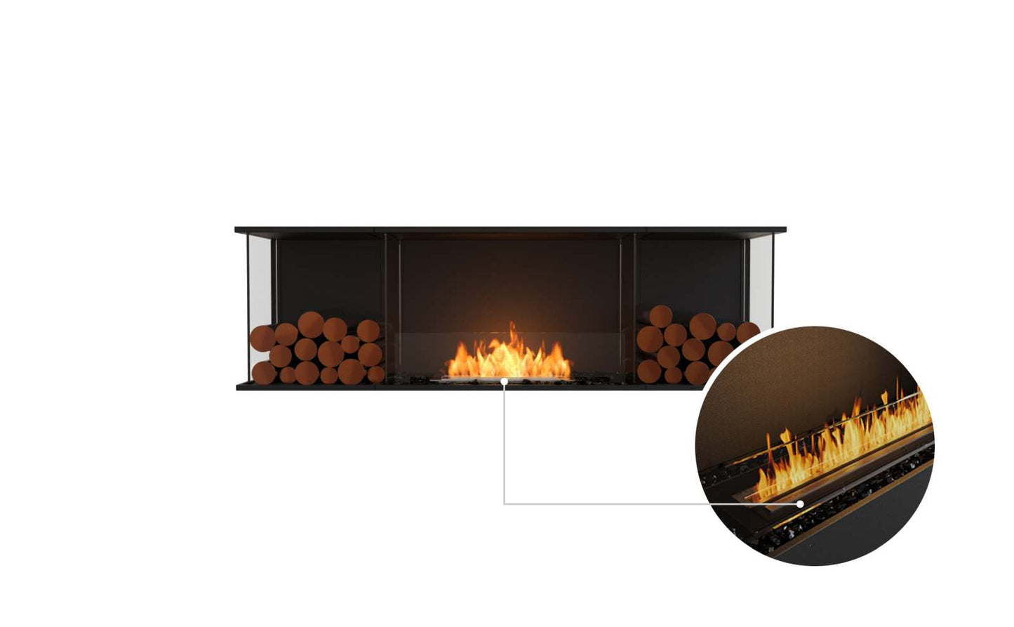 EcoSmart - Flex Fireplace 68BY.BX2 - Bay - Black