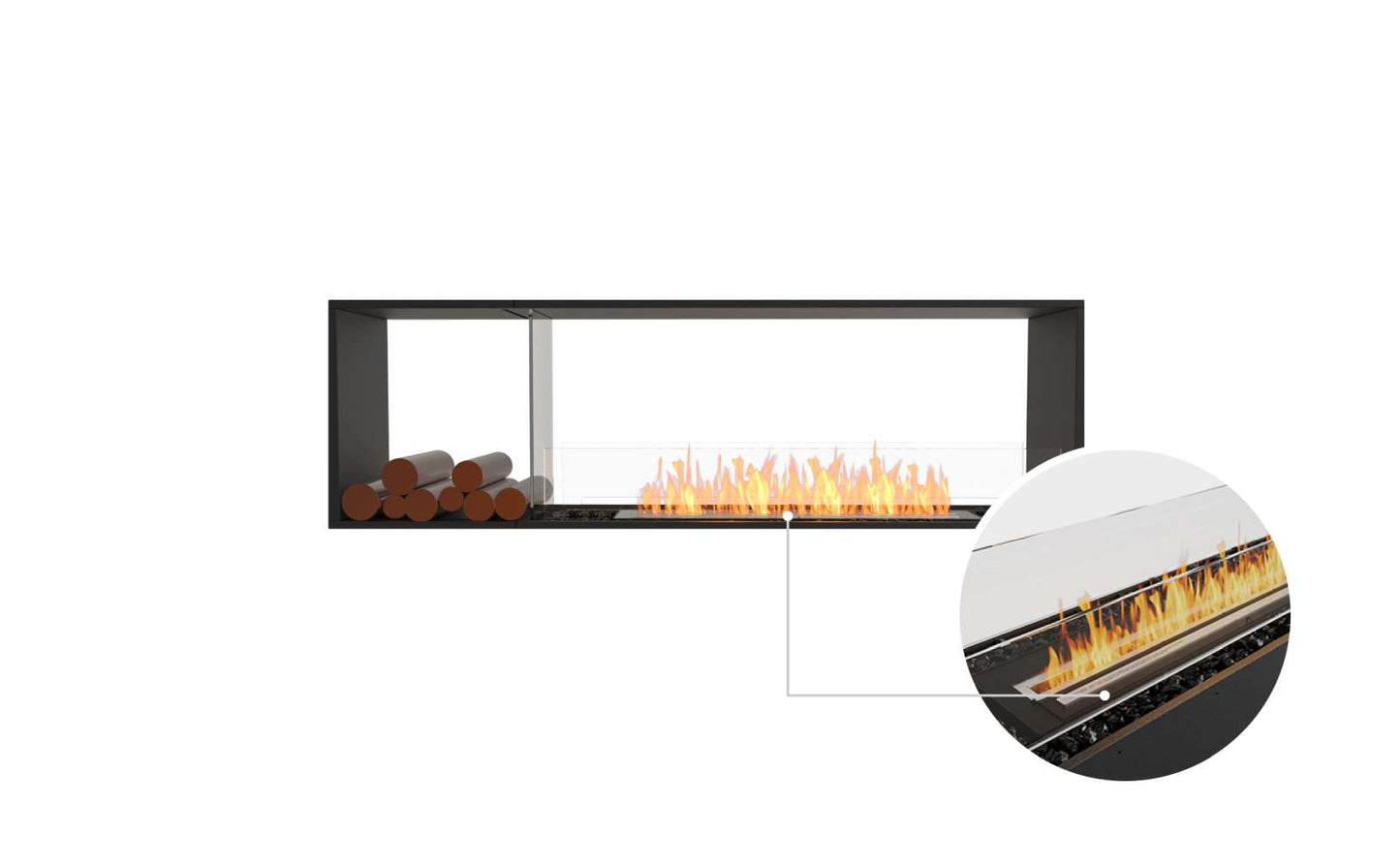 EcoSmart - Flex Fireplace 68DB.BX1 - Double Sided - Black