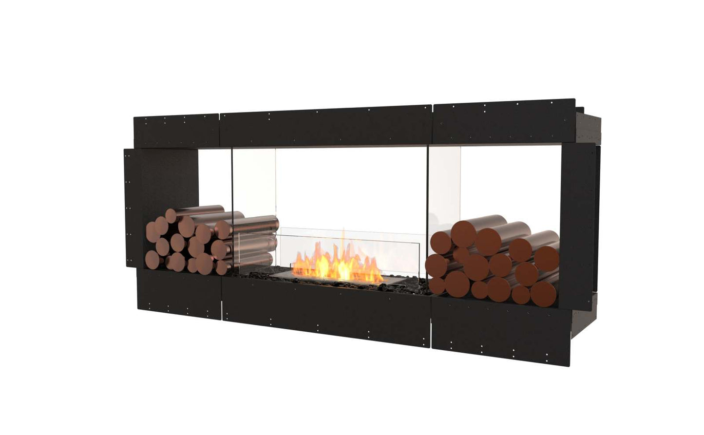 EcoSmart - Flex Fireplace 68DB.BX2 - Double Sided - Black