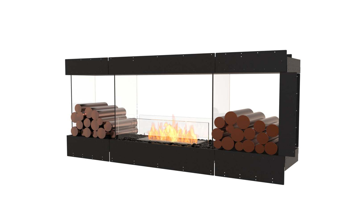 EcoSmart - Flex Fireplace 68PN.BX2 - Peninsula - Black