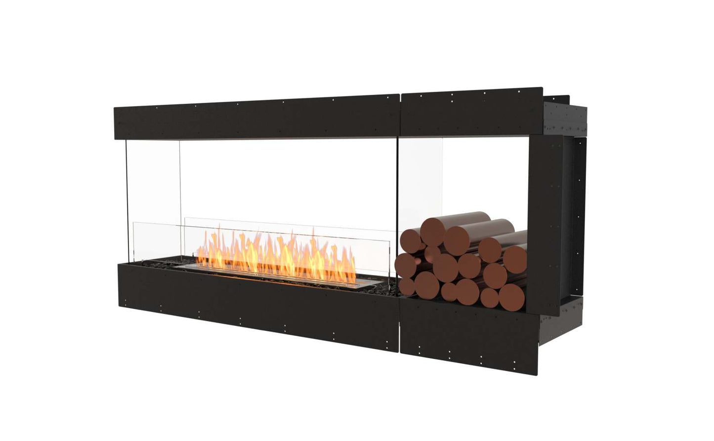 EcoSmart - Flex Fireplace 68PN.BXR - Peninsula - Black