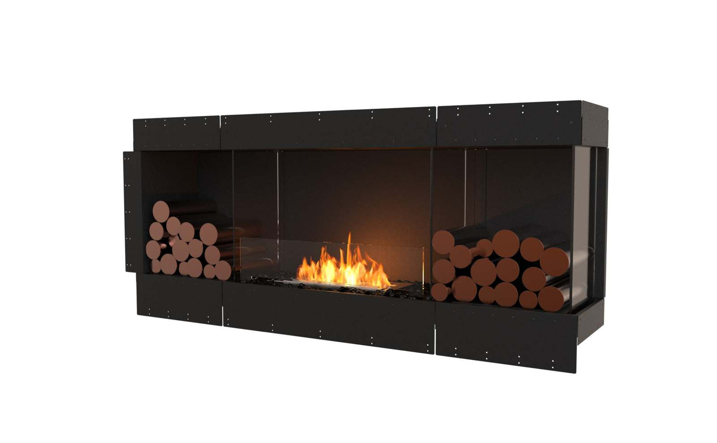EcoSmart - Flex Fireplace 68RC.BX2 - Right Corner - Black