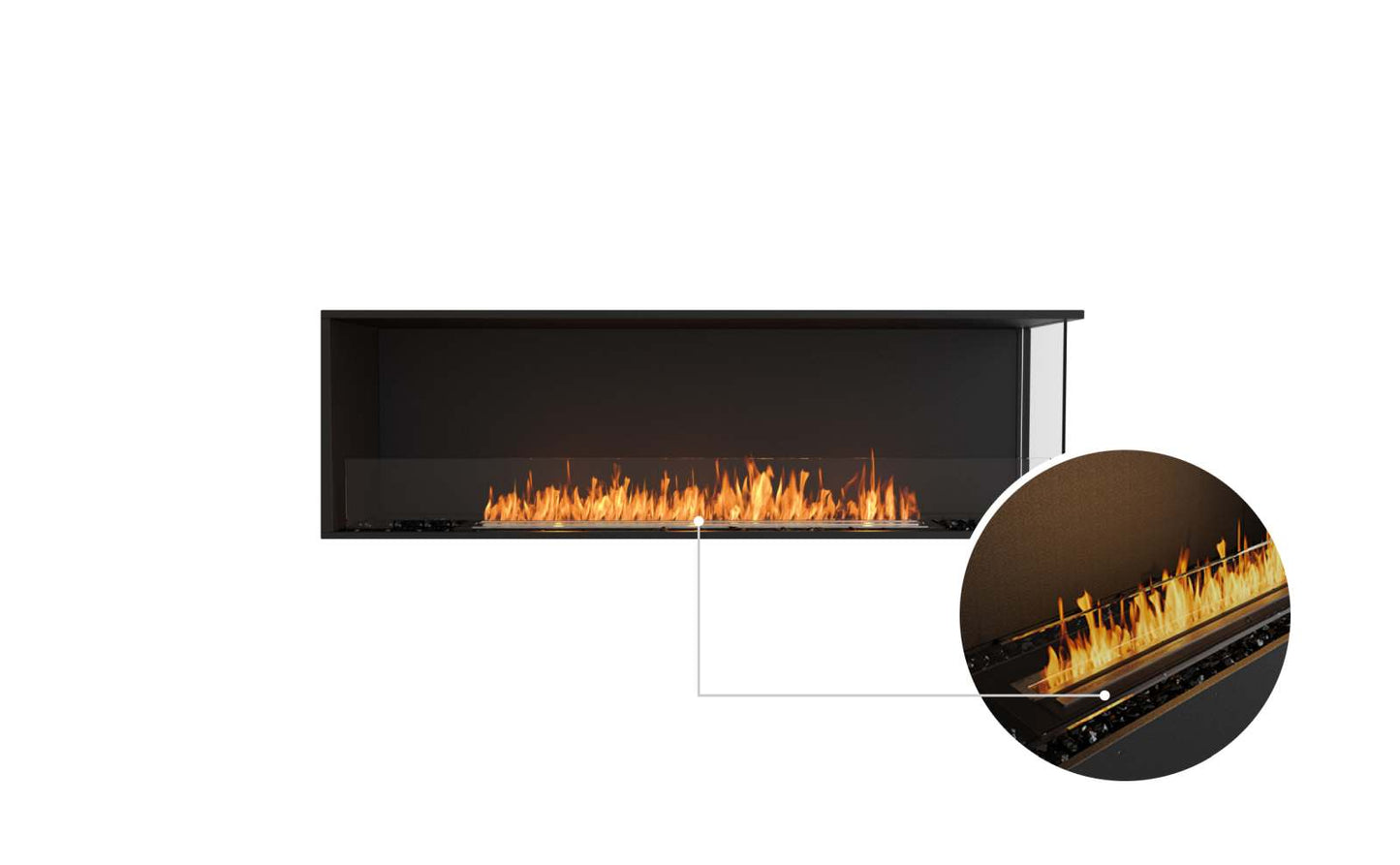 EcoSmart - Flex Fireplace 68RC - Right Corner - Black