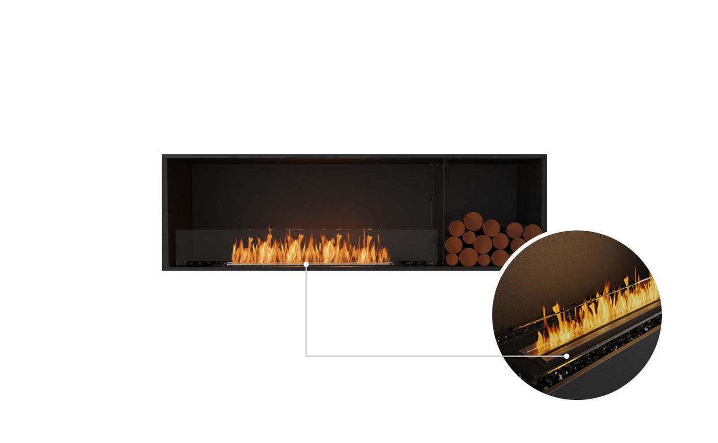EcoSmart - Flex Fireplace 68SS.BXR - Single Sided - Black