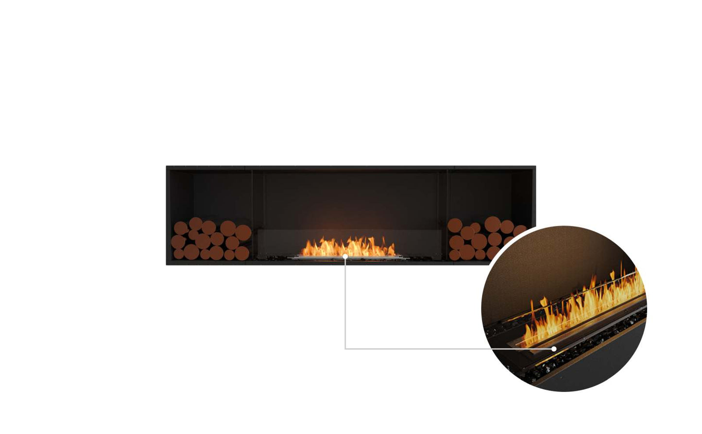 EcoSmart - Flex Fireplace 78SS.BX2 - Single Sided - Black