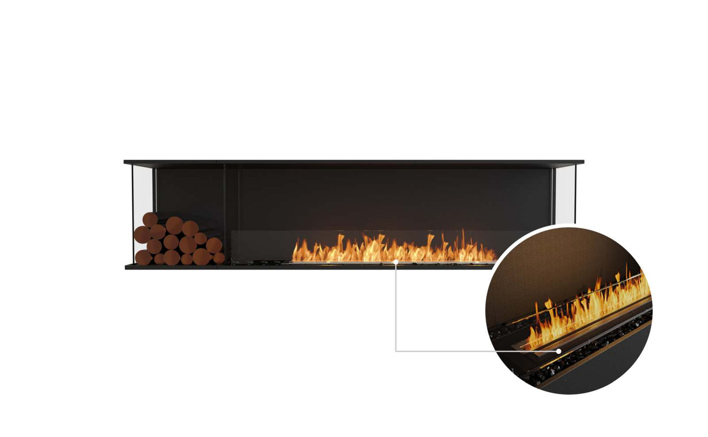 EcoSmart - Flex Fireplace 86BY.BXL - Bay - Black